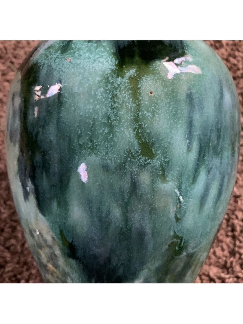 Vintage 1930's Brush McCoy Onyx/Green Drip Vase - Picture 4 of 4